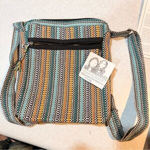Seema brand Striped Crossbody Bag (made in Nepal/ Indian)